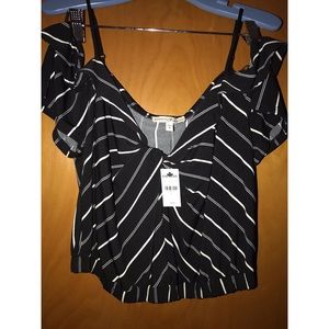 Express Large Cold Shoulder Crop Top